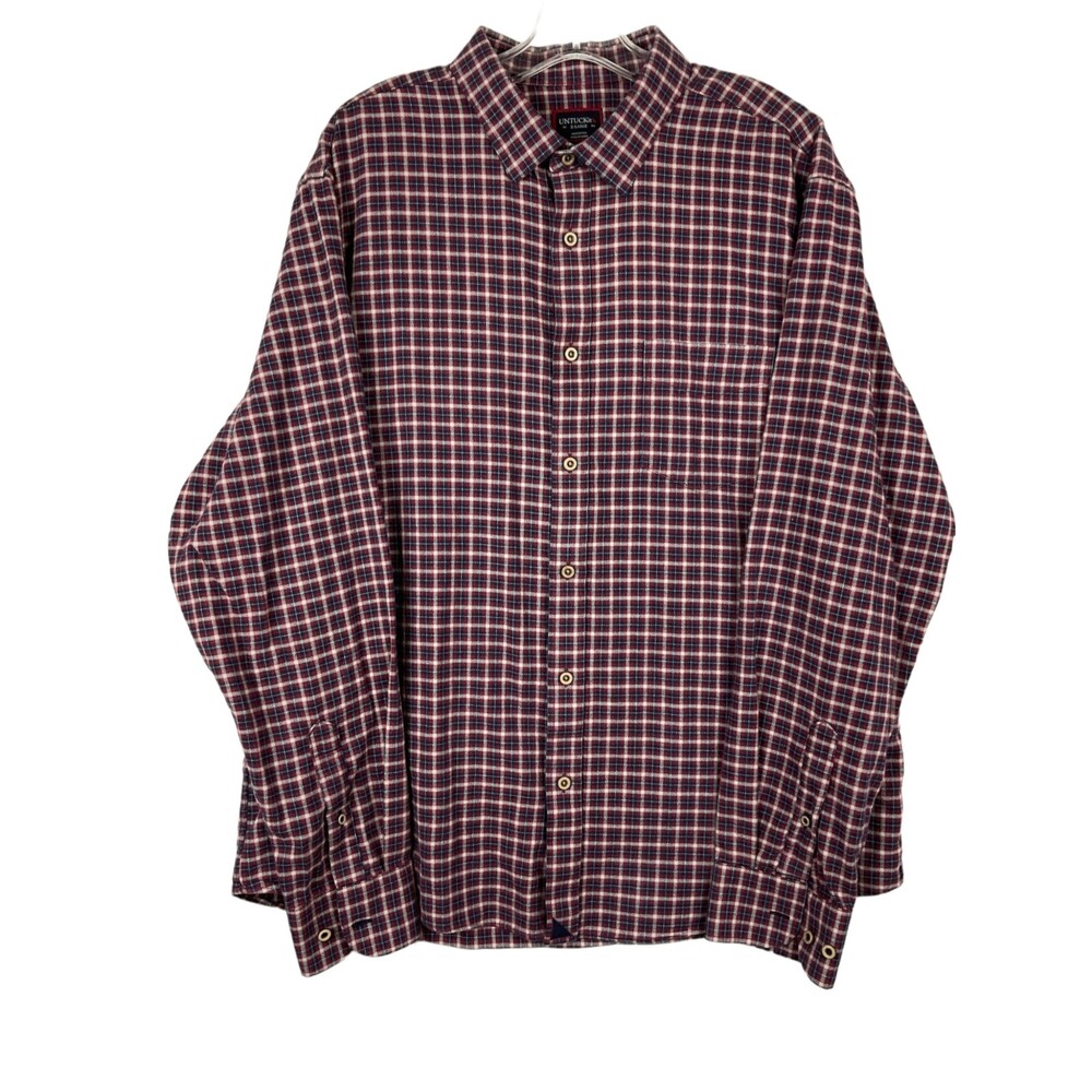 UNTUCKit Men’s Shirt  XL Plaid Multicolor Long Sleeve Button Up Cotton Casual